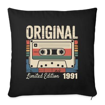 35th Anniversary - Vintage Gift 1991 - Sofa pillowcase 17,3'' x 17,3'' (45 x 45 cm) - black - Front
