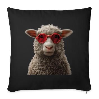 Moutons avec des lunettes de soleil - Housse de coussin décorative 45 x 45 cm - noir - Devant