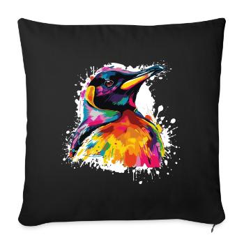 Colorful Toucan Head Artwork - Sofa pillowcase 17,3'' x 17,3'' (45 x 45 cm) - black - Front