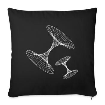 Wireframe Vortex Geometry - Sofa pillowcase 17,3'' x 17,3'' (45 x 45 cm) - black - Front