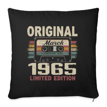Mars 1965 Vintage mars 1965 - Housse de coussin décorative 45 x 45 cm - noir - Devant