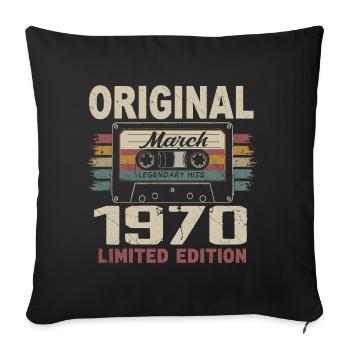 Mars 1970 Vintage mars 1970 - Housse de coussin décorative 45 x 45 cm - noir - Devant