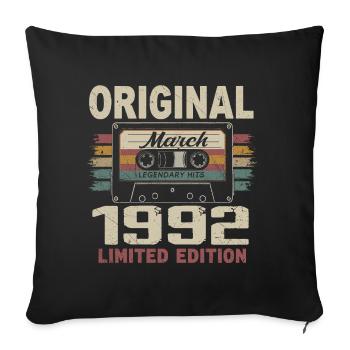 März 1992 Vintage März 1992 - Sofakissenbezug 45 x 45 cm - Schwarz - Vorne