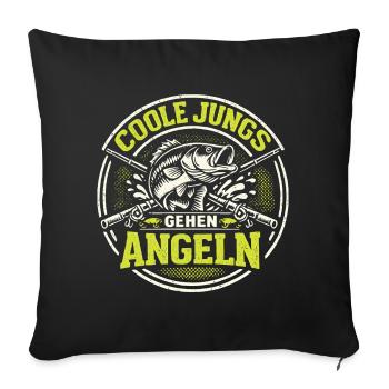 Pêche, Drôle, Expression, Cadeaux Hommes - Housse de coussin décorative 45 x 45 cm - noir - Devant