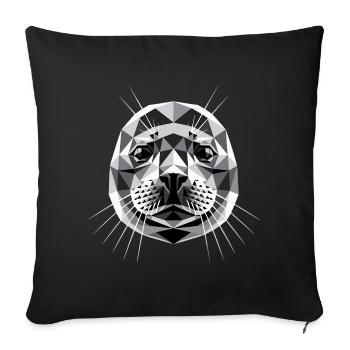 Seal with Sunglasses Seal Walrus Cute Seals - Sofa pillowcase 17,3'' x 17,3'' (45 x 45 cm) - black - Front