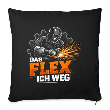 Handwerker Das Flex Ich Weg Lustig - Sofakissenbezug 45 x 45 cm - Schwarz - Vorne