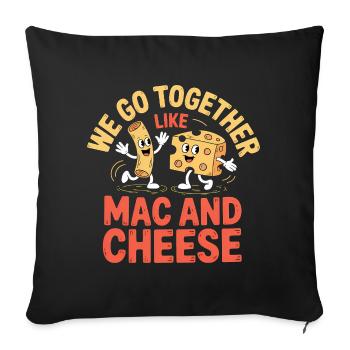 Mac and Cheese Best Friends Couple Design - Sofa pillowcase 17,3'' x 17,3'' (45 x 45 cm) - black - Front