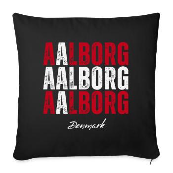 Aalborg dans le cœur, Danemark présent - Housse de coussin décorative 45 x 45 cm - noir - Devant
