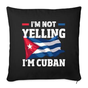 Cuba Pride & Home - Design du drapeau de Cuba - Housse de coussin décorative 45 x 45 cm - noir - Devant
