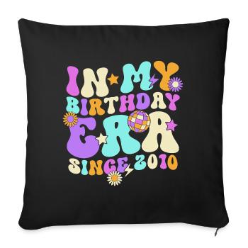 Idée de cadeau rétro pour le 16e anniversaire - Housse de coussin décorative 45 x 45 cm - noir - Devant