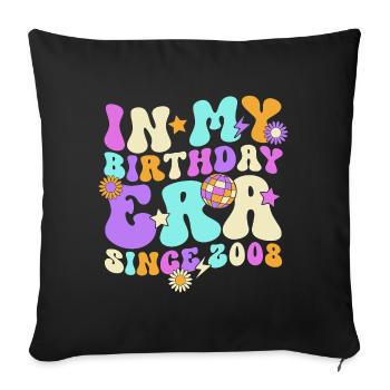 18th Birthday 2008 Vintage Retro Gift - Sofa pillowcase 17,3'' x 17,3'' (45 x 45 cm) - black - Front