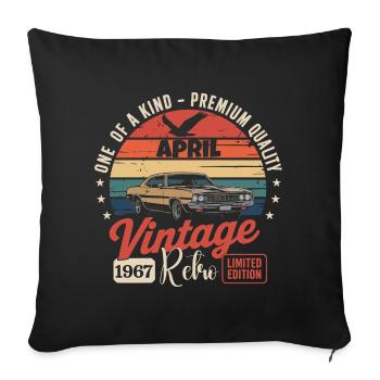 59 Years April 1967 Vintage Retro Anniversair Gift - Sofa pillowcase 17,3'' x 17,3'' (45 x 45 cm) - black - Front