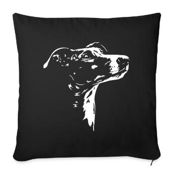 Galgo Espanol Silhouette Galga Greyhounds Wilsigns - Sofa pillowcase 17,3'' x 17,3'' (45 x 45 cm) - black - Front