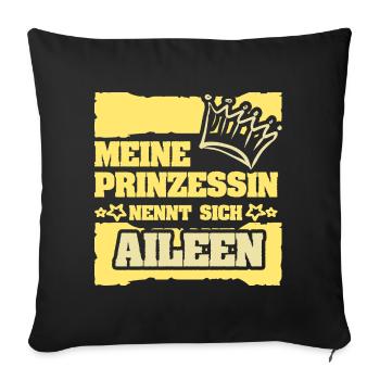 Spruch Aileen - Sofakissenbezug 45 x 45 cm - Schwarz - Vorne