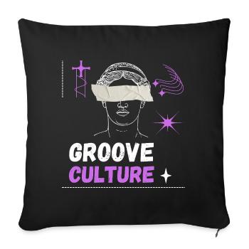 Groove culture hardgroove Trance techno art - Sofa pillowcase 17,3'' x 17,3'' (45 x 45 cm) - black - Front