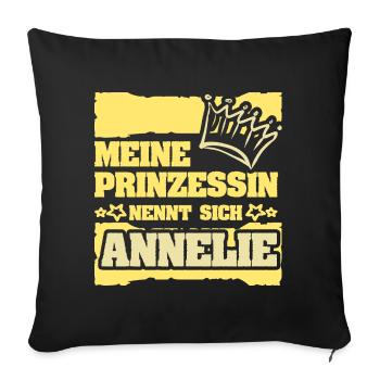 Spruch Annelie - Sofakissenbezug 45 x 45 cm - Schwarz - Vorne