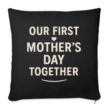 First Mother's Day Mom Baby Gift Idea Family - Sofa pillowcase 17,3'' x 17,3'' (45 x 45 cm) - black - Front