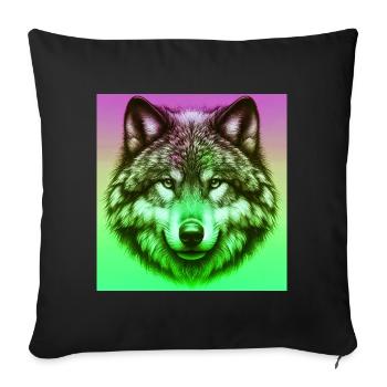 Wolf - Sofa pillowcase 17,3'' x 17,3'' (45 x 45 cm) - black - Front