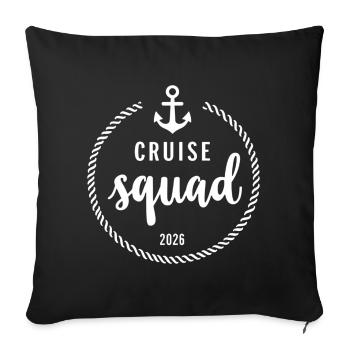 Croisière Squad Kreuzfahrt 2026 - Housse de coussin décorative 45 x 45 cm - noir - Devant