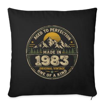 1983 Fête Anniversaire 1983 - Né en 1983 - Housse de coussin décorative 45 x 45 cm - noir - Devant