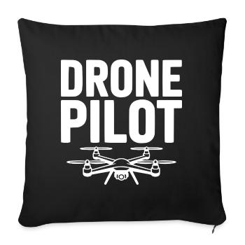 pilote de drone - Housse de coussin décorative 45 x 45 cm - noir - Devant