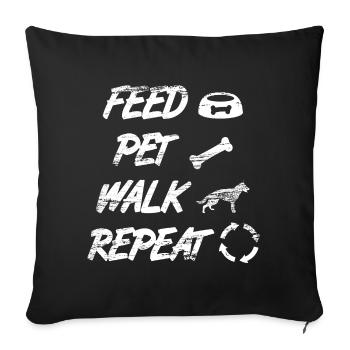 Feed Pet Walk Repeat - Sofakissenbezug 45 x 45 cm - Schwarz - Vorne