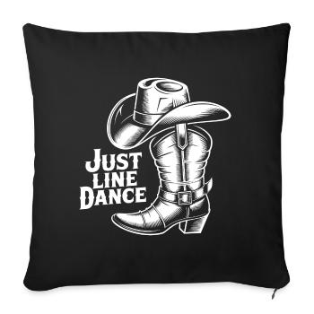 Bottes de cowboy de danse en ligne - Housse de coussin décorative 45 x 45 cm - noir - Devant