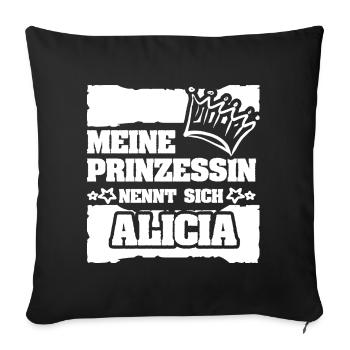 Geschenk für Alicia - Sofakissenbezug 45 x 45 cm - Schwarz - Vorne