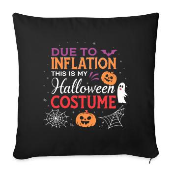 Déguisement Halloween Inflation Humour - Housse de coussin décorative 45 x 45 cm - noir - Devant