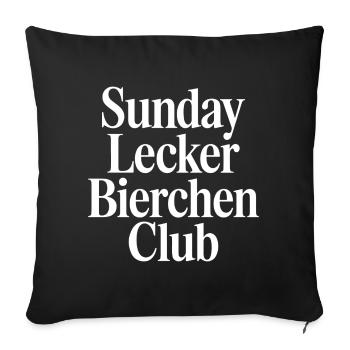 Sunday Lecker Bierchen Club - Sofakissenbezug 45 x 45 cm - Schwarz - Vorne