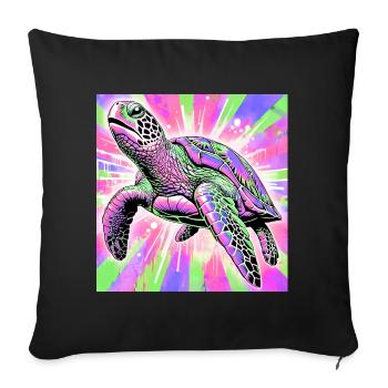 turtle - Sofa pillowcase 17,3'' x 17,3'' (45 x 45 cm) - black - Front