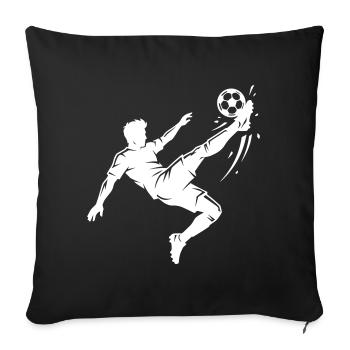 Fallrückzieher Fussball Silhouette - Sofakissenbezug 45 x 45 cm - Schwarz - Vorne