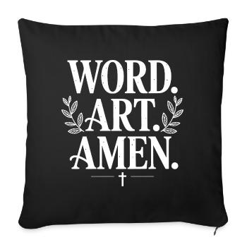 Wortkunst Amen Grafik-T-Shirt - Sofakissenbezug 45 x 45 cm - Schwarz - Vorne