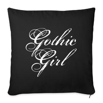 Typographie de l’écriture gothique de fille - Housse de coussin décorative 45 x 45 cm - noir - Devant