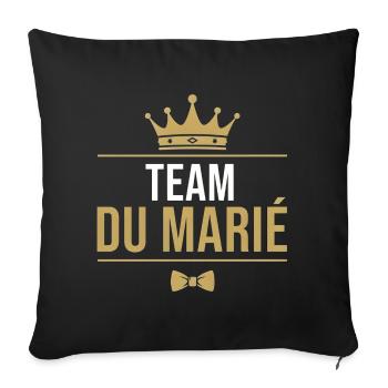 Team du marié - Housse de coussin décorative 45 x 45 cm - noir - Devant