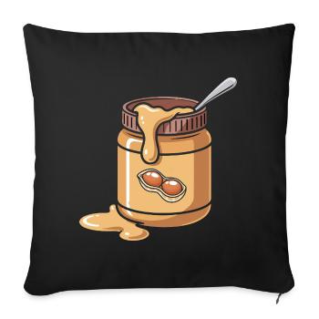 Look Partner Beurre de Cacahuète & Confiture Design - Housse de coussin décorative 45 x 45 cm - noir - Devant