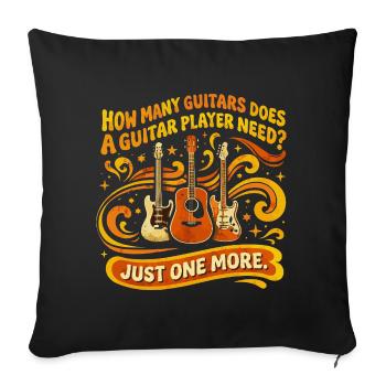 Guitar Humor Musician Music Retro Gift - Sofa pillowcase 17,3'' x 17,3'' (45 x 45 cm) - black - Front