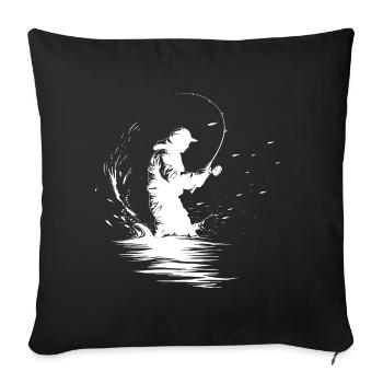 Angler Sketch - Sofa pillowcase 17,3'' x 17,3'' (45 x 45 cm) - black - Front