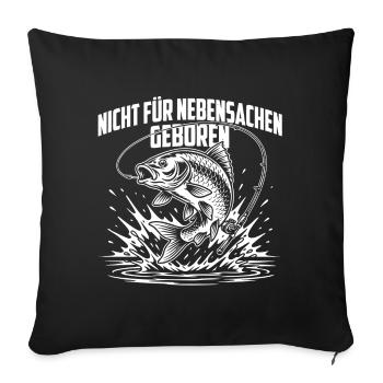 Angeln Spruch - Sofakissenbezug 45 x 45 cm - Schwarz - Vorne