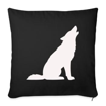 Wolf- - Sofa pillowcase 17,3'' x 17,3'' (45 x 45 cm) - black - Front