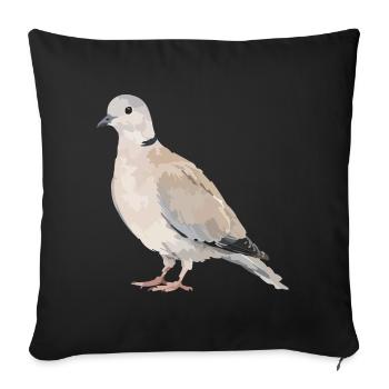 Pigeon portrait in earth tones - Sofa pillowcase 17,3'' x 17,3'' (45 x 45 cm) - black - Front