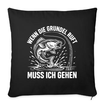 Grundel Angeln - Sofakissenbezug 45 x 45 cm - Schwarz - Vorne
