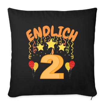 Endlich 2 - Sofakissenbezug 45 x 45 cm - Schwarz - Vorne