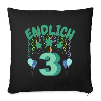 enfin 3 - Housse de coussin décorative 45 x 45 cm - noir - Devant