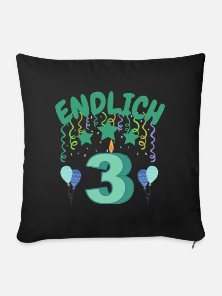 Endlich 3 - Sofakissenbezug 45 x 45 cm - Schwarz