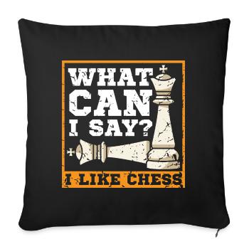 Échiquier des joueurs d’échecs - Housse de coussin décorative 45 x 45 cm - noir - Devant