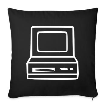 Retro Computer Vintage 80er 90er Jahre Geschenk  - Sofakissenbezug 45 x 45 cm - Schwarz - Vorne