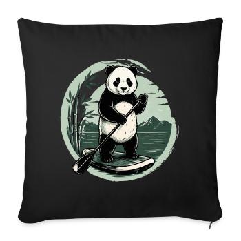 Drôle de planche de paddle SUP Stand Up paddle - Housse de coussin décorative 45 x 45 cm - noir - Devant