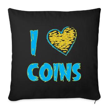 Coin collector - Sofa pillowcase 17,3'' x 17,3'' (45 x 45 cm) - black - Front
