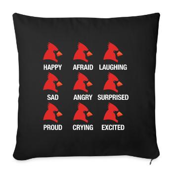 Roter Kardinal Rotkardinal Cardinals Emotionen - Sofakissenbezug 45 x 45 cm - Schwarz - Vorne